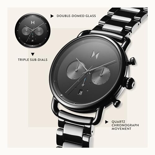 Blacktop Analog Chronograph Watch for Men - Water-Resistant 5 ATM - Stainless Steel - 42mm I2077
