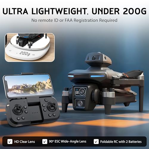 Foldable Drone with Dual 2K Camera, 2 Batteries X82950