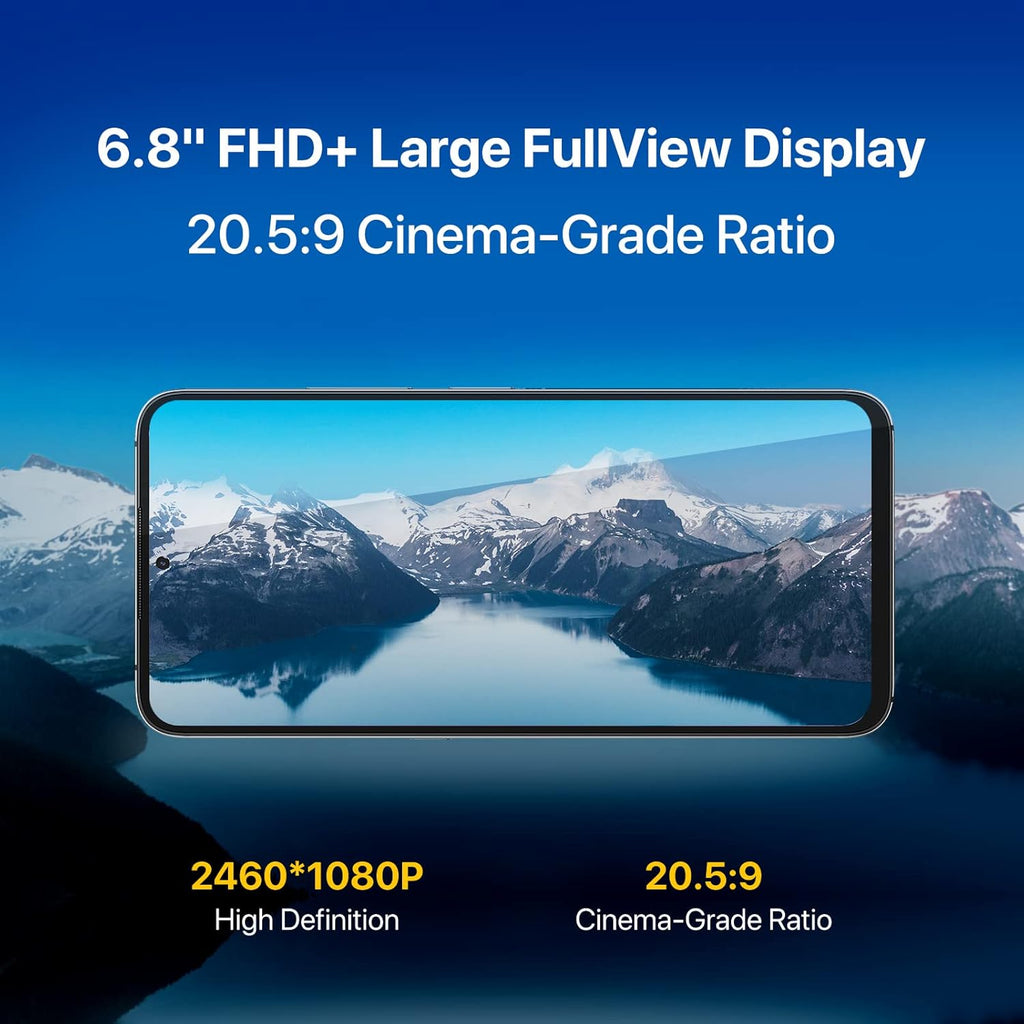 Unlocked Cell Phone, 4GB+128GB Expandable 256GB, 6.8 Inch FHD Touch Screen, 5150mAh Battery, Dual SIM 4G R6967