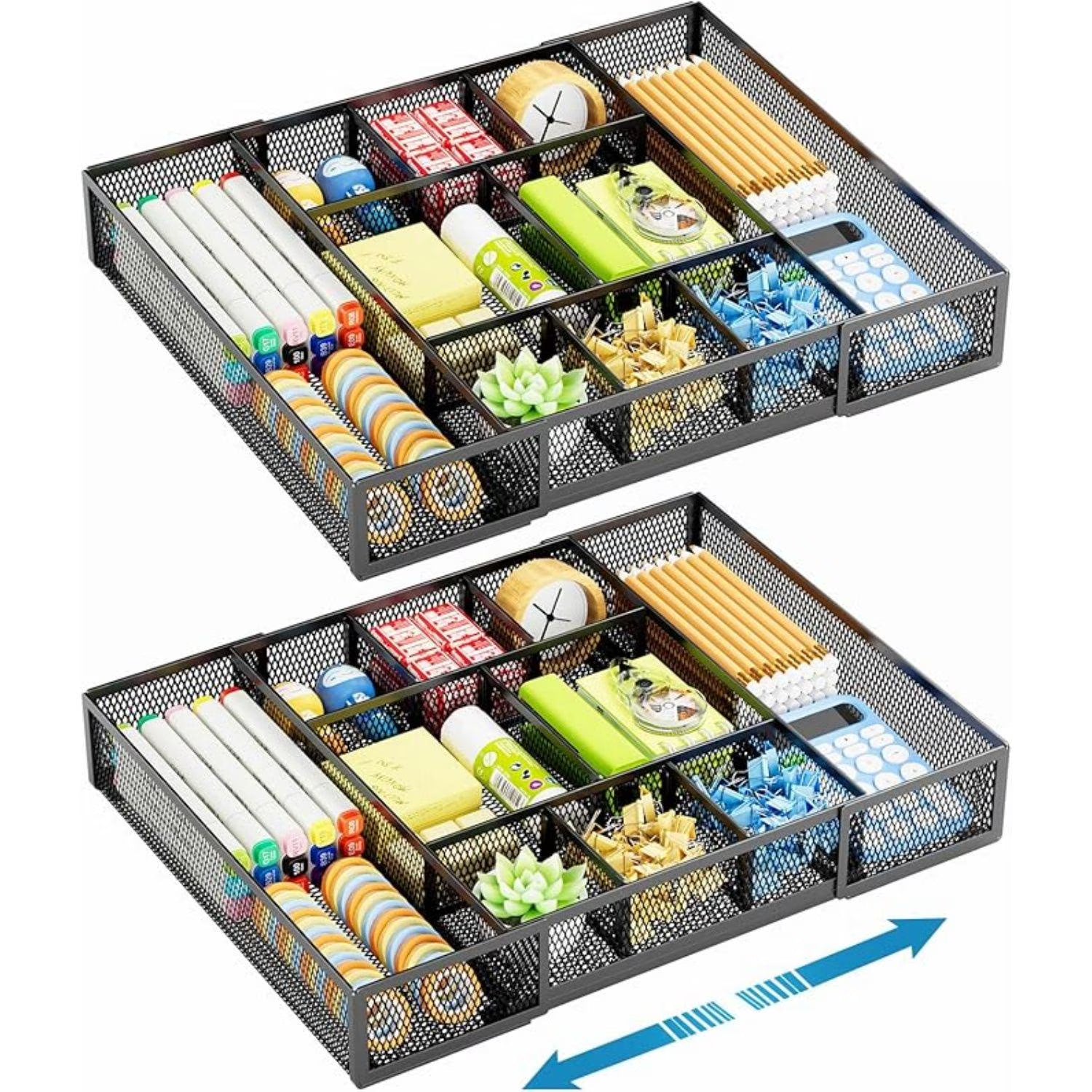 Mesh Drawer Organizer with 10 Adjustable Compartments P700660