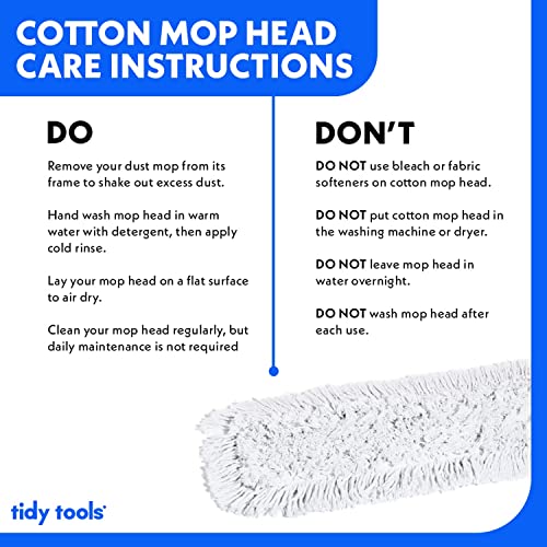 36 in. Cotton Reusable Dust Mop with Wooden Handle R828700