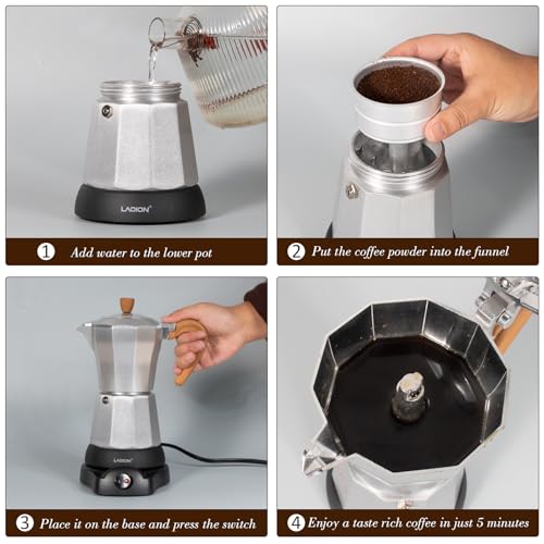 6 or 3cup Electric Espresso Coffee Maker L55732