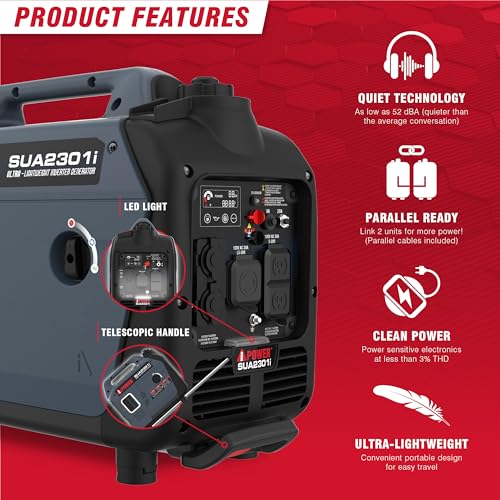 7600W Dual Fuel Portable Inverter Generator with Electric Start S2243