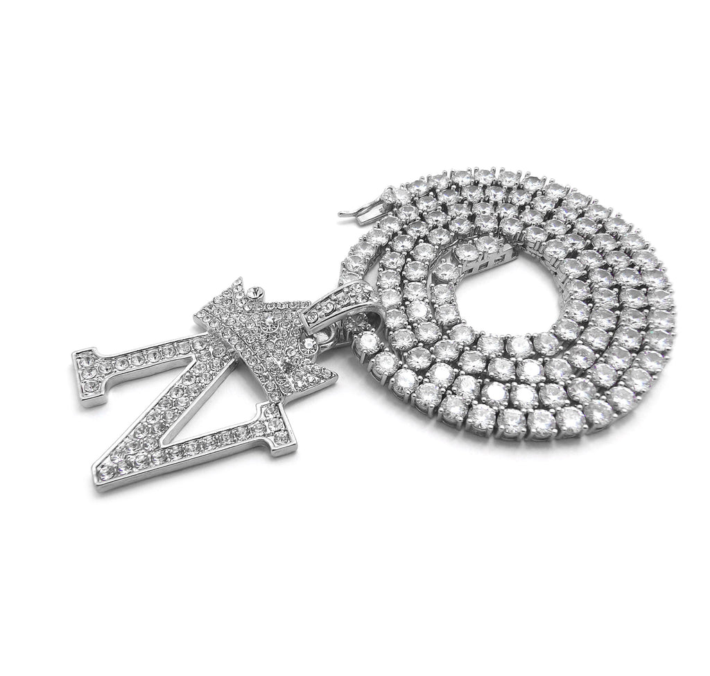 Silver Ice CZ Tennis Chain Necklace B967071
