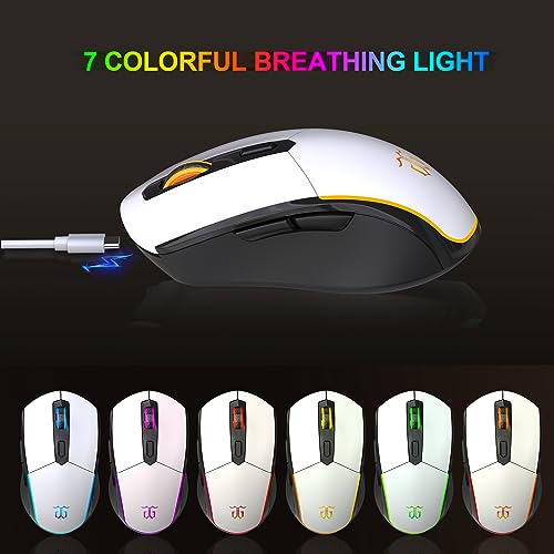 60% Wireless Gaming Keyboard and Mouse Combo, LED Backlit Rechargeable 2000mAh Battery, Small Membrane Keyboard M5952