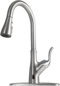 Brushed Nickel Kitchen Faucet with Pull Down Sprayer, Single Handle High Arc Stainless Steel Sink Faucet N4653