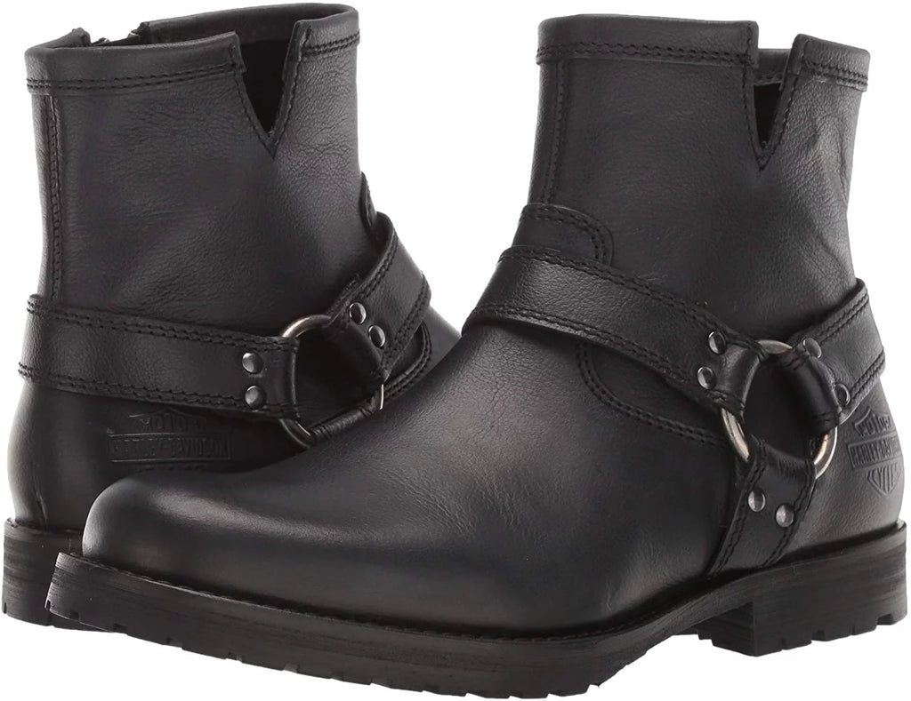 Black Harness Side Zipper Boots U153