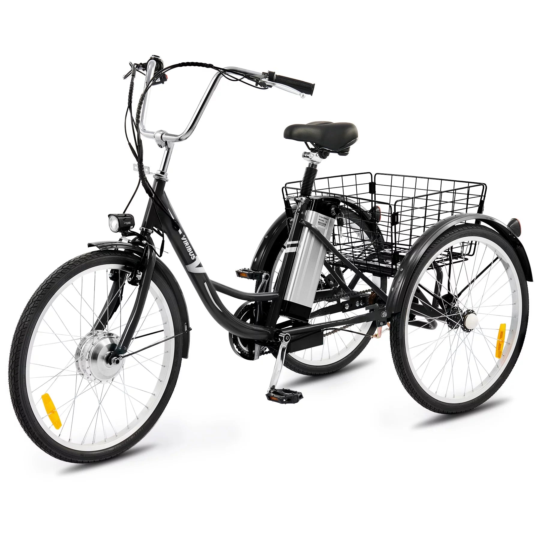 250W 26" 3 Wheel Electric Tricycle Black C826981
