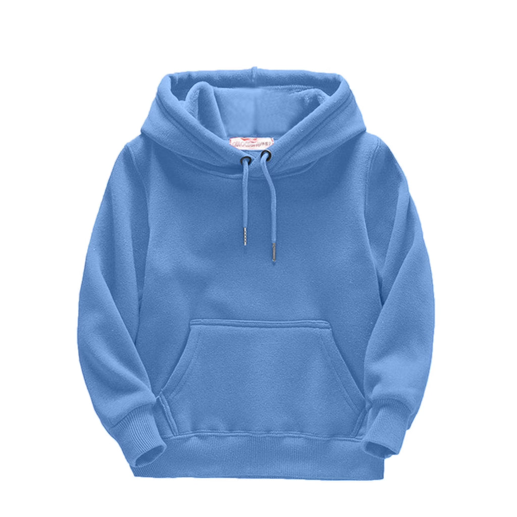 Boys Hoodies Winter Drawstring Hooded Solid Color Print Girls Sweatshirts Kids Pullover with Pockets R5442