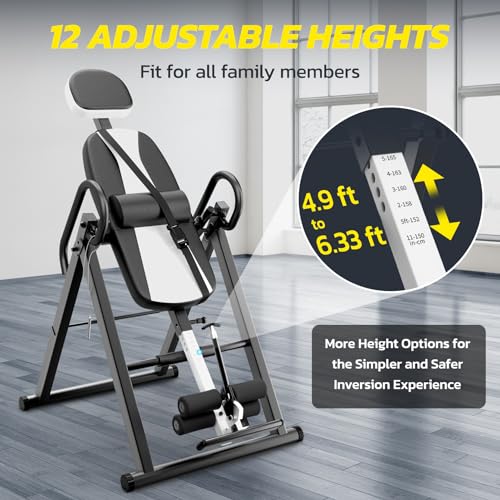 Heavy Duty Gravity Inversion Table 300 lbs Capacity with Adjustable Protective Belt O321007