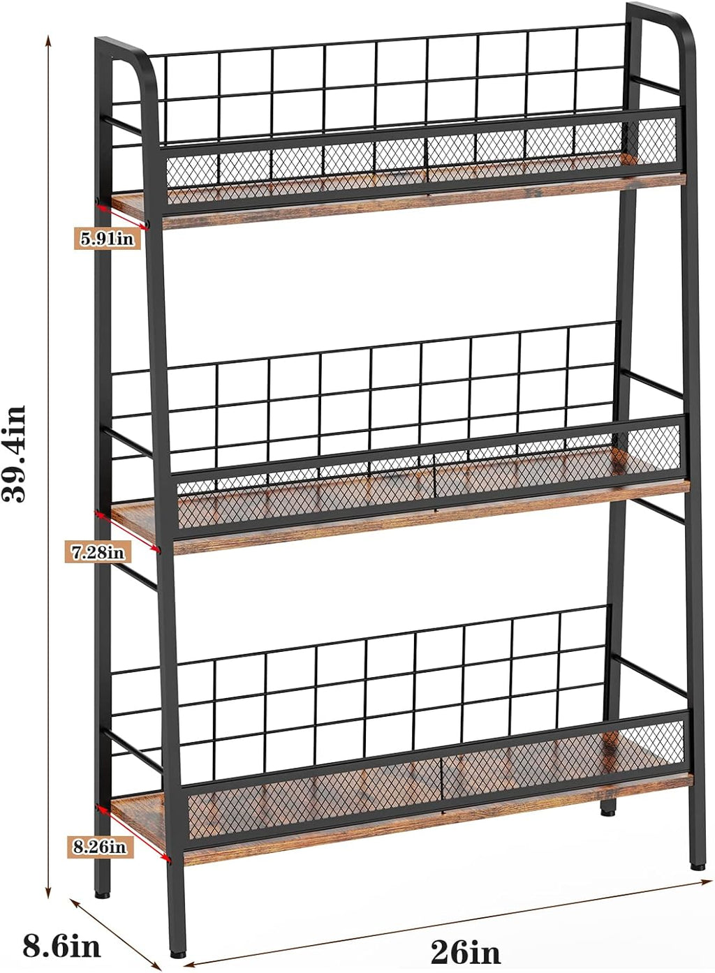 3 Tiers Solid Metal LP Record Storage Rack M932635