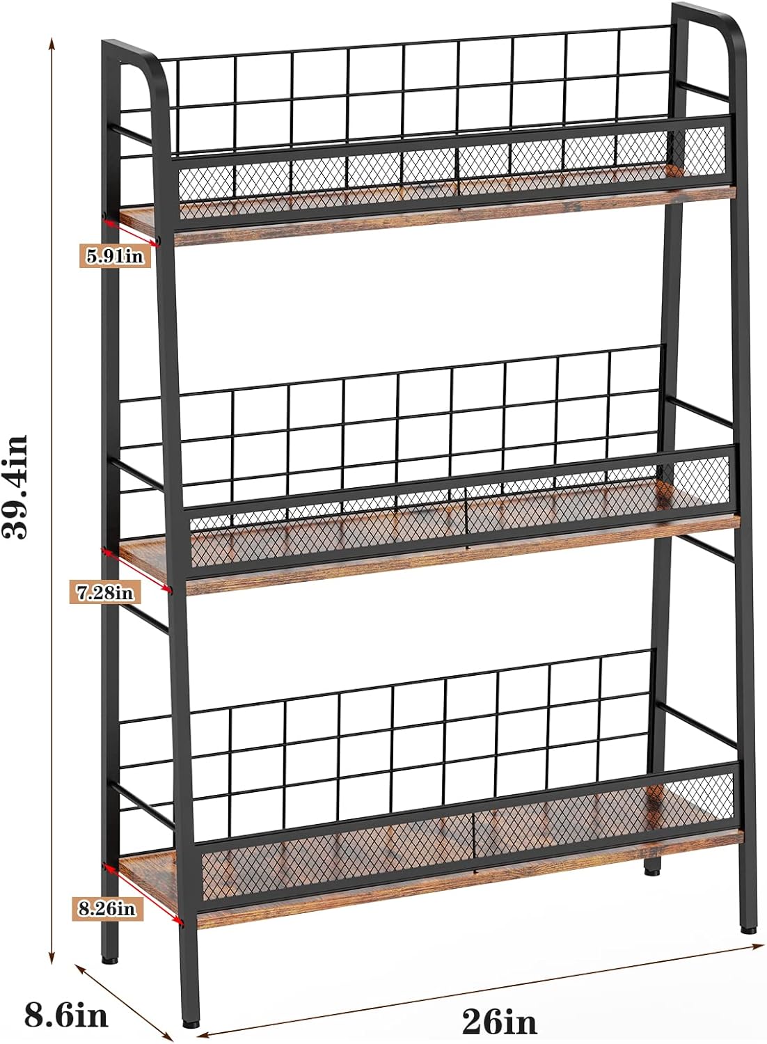 3 Tiers Solid Metal LP Record Storage Rack M932635