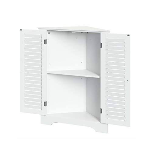 White 3-Shelf Corner Cabinet C176