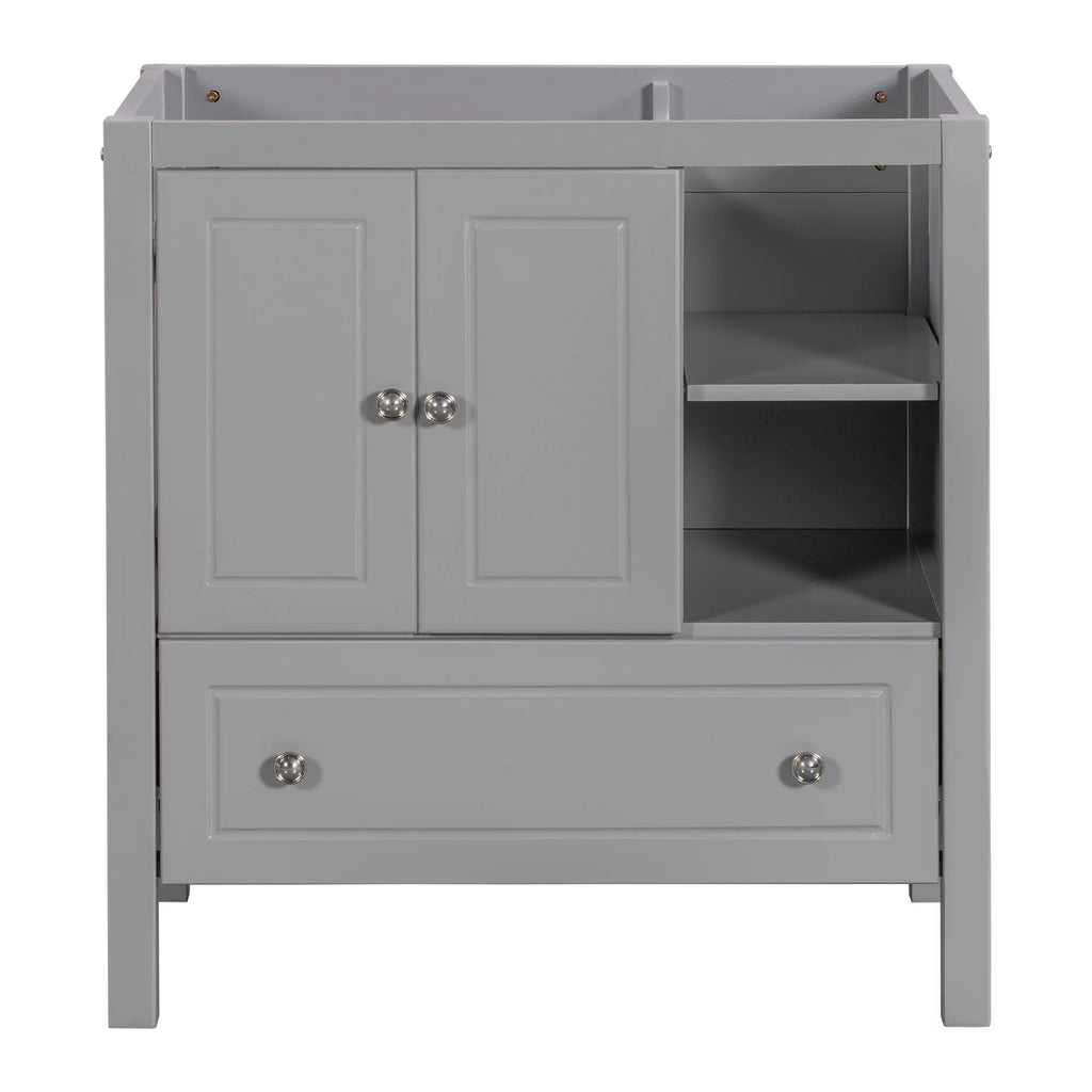Grey Solid Wood Bathroom Vanity Base D62056