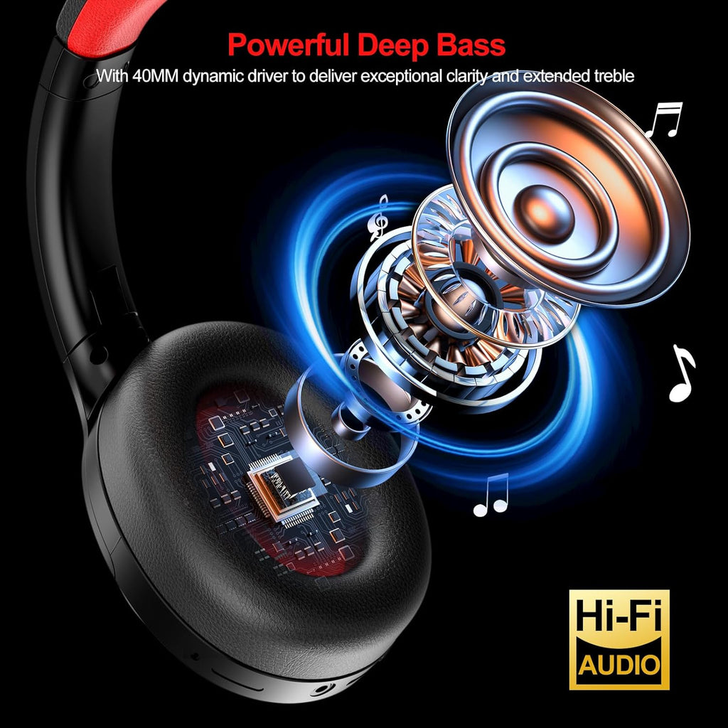 Hybrid Active Noise Cancelling Over Ear Bluetooth Headphones, 100H Playtime H75693