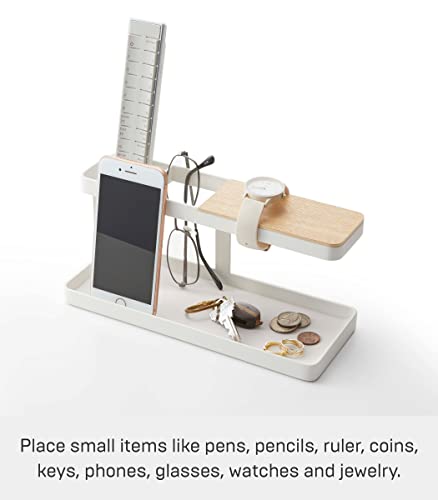 White Desk Bar-Wood & Steel Organizer Z781356