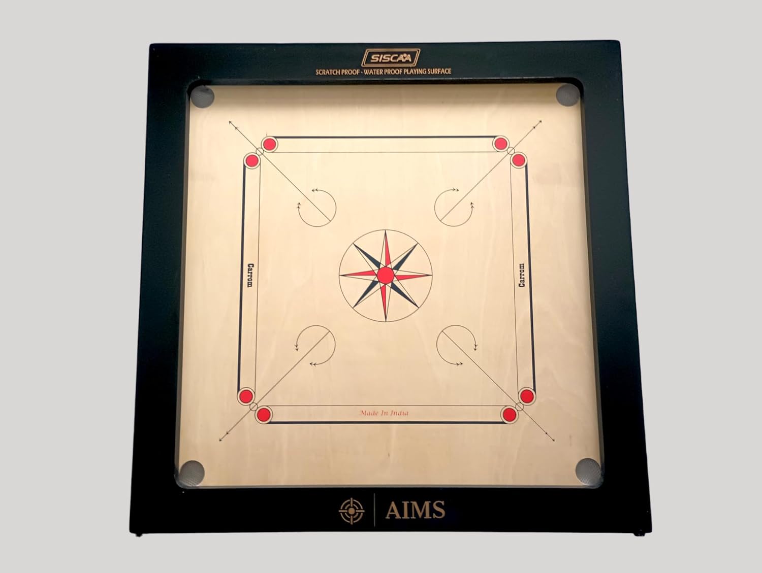 Full Size Carrom Board with Striker and Coins W9568
