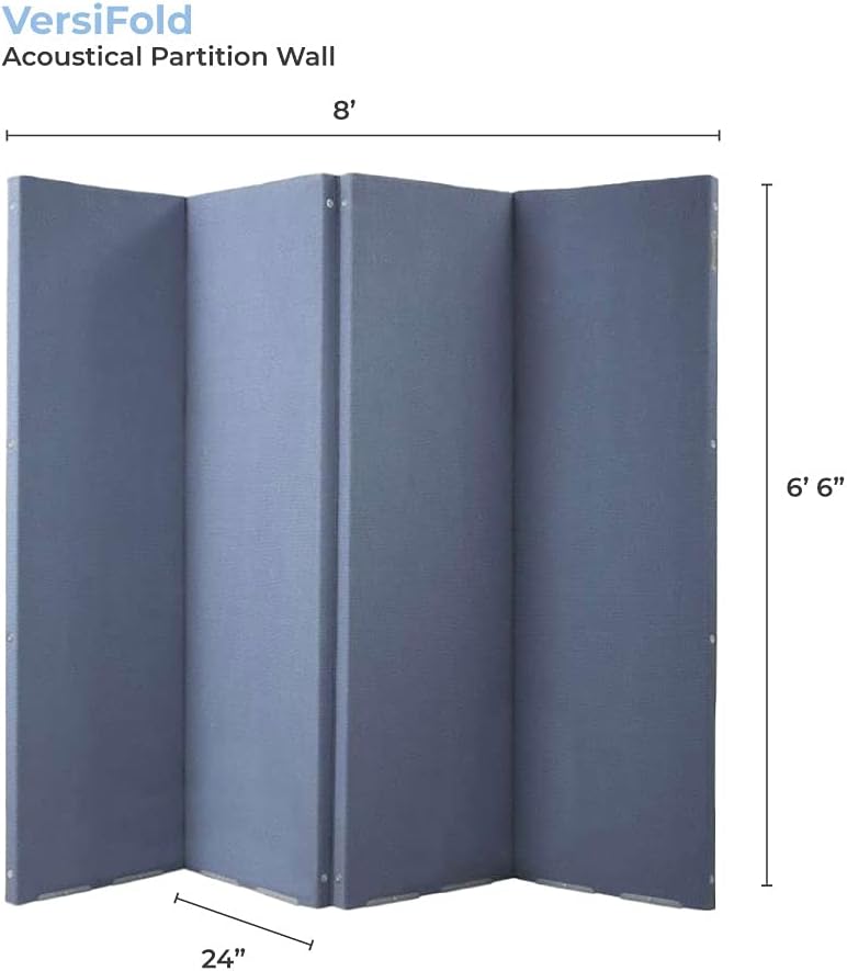 Blue 8 x 6.6 Folding Partition Panel Room Divider W5208