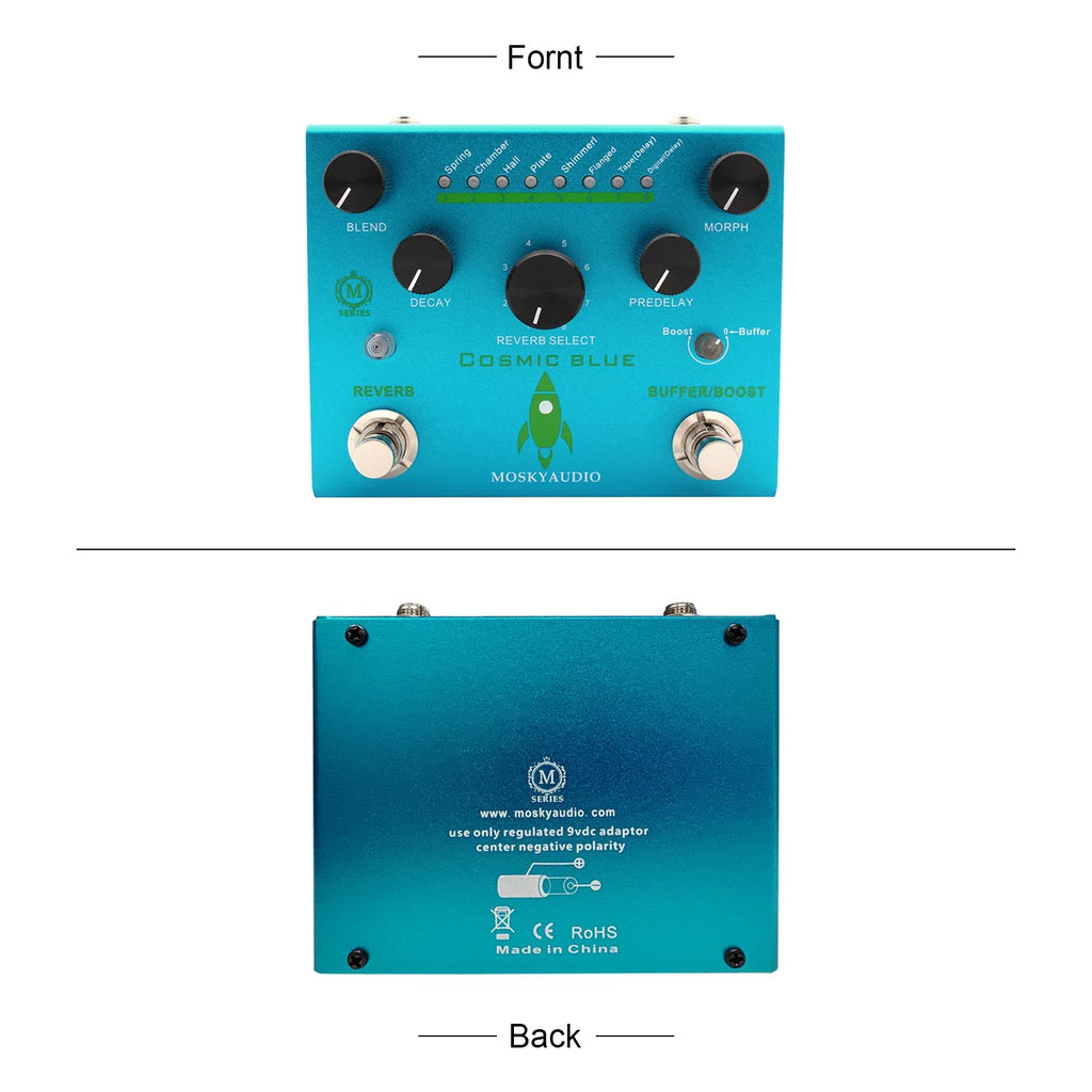 COSMIC BLUE Digital Reverb Guitar Pedal P155