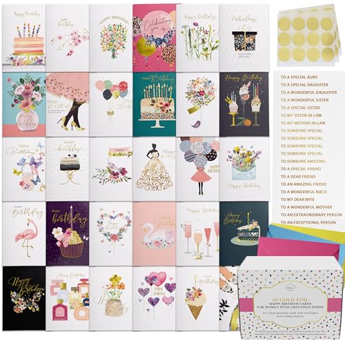 30 Unique Christmas Cards with Envelopes 4x6 and Gold Sealing Stickers Boxed Greeting Cards Set M330831