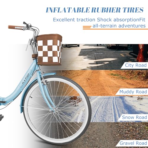 26-Inch 7-Speed Women's Bike with Front Basket Y930