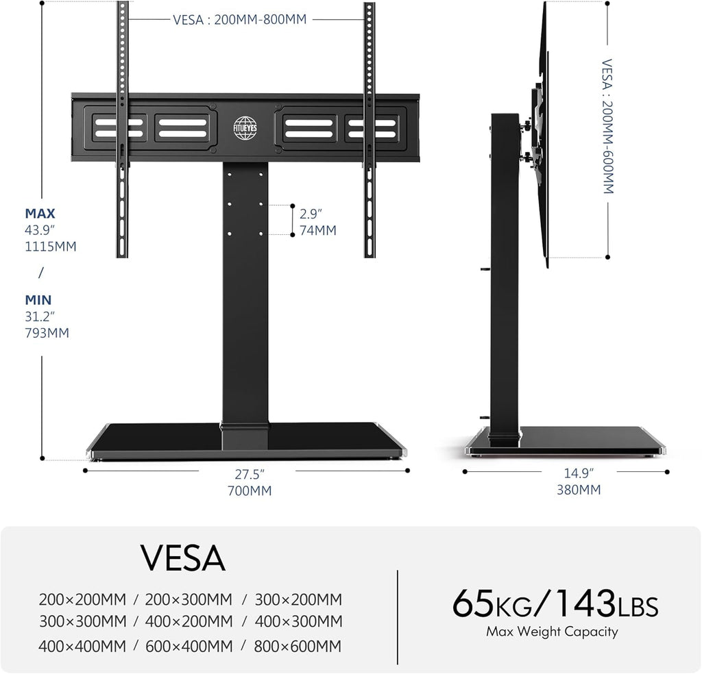 Table Top TV Stand for 50-85 inch TVs and Rolling TV Stand for 32-75 Inch TVs Z360