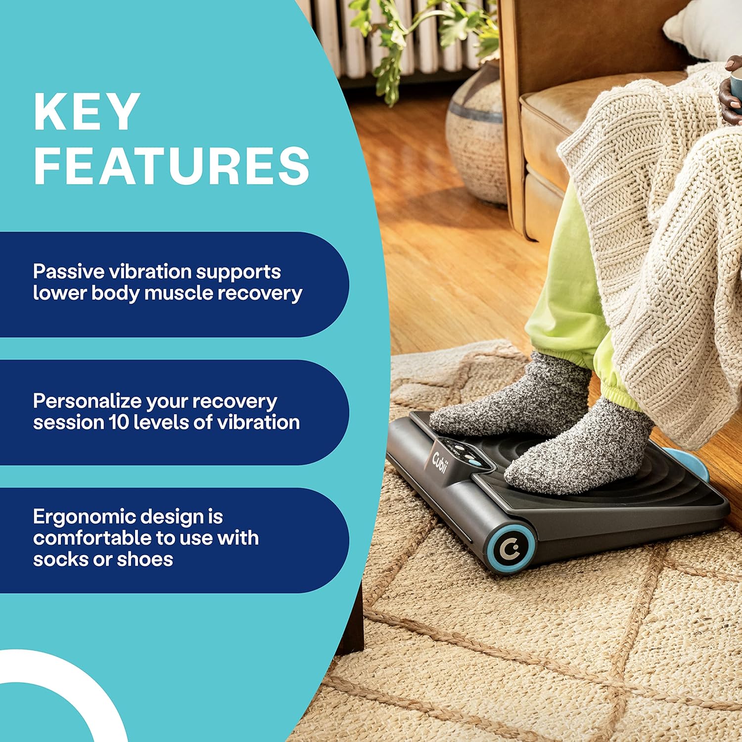 Cordless Portable Foot and Lower Leg Massager Vibration Foot Plate F295