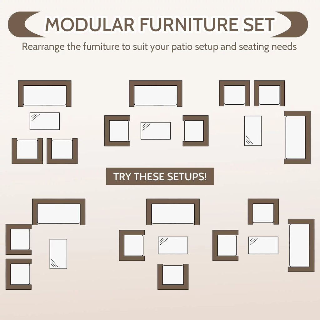 4 Piece Outdoor Rattan Wicker Sofa Set G39487