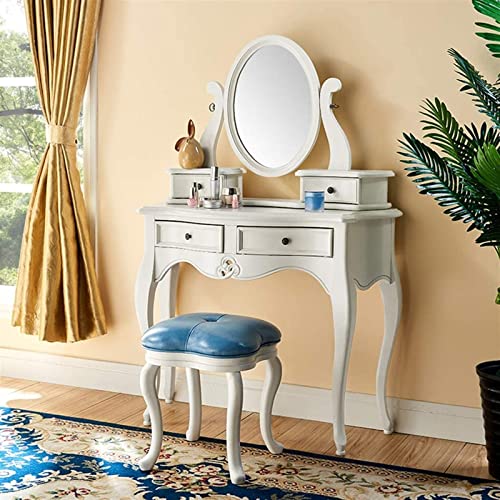 Upholstered Solid Wood Vanity Stool E5364