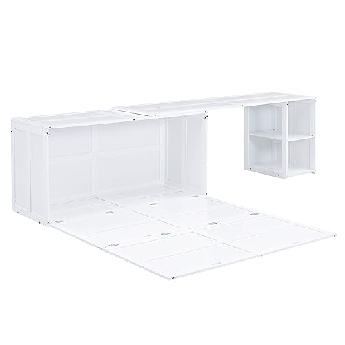 Gray Queen Wood Murphy Bed with Storage Drawer Z898988