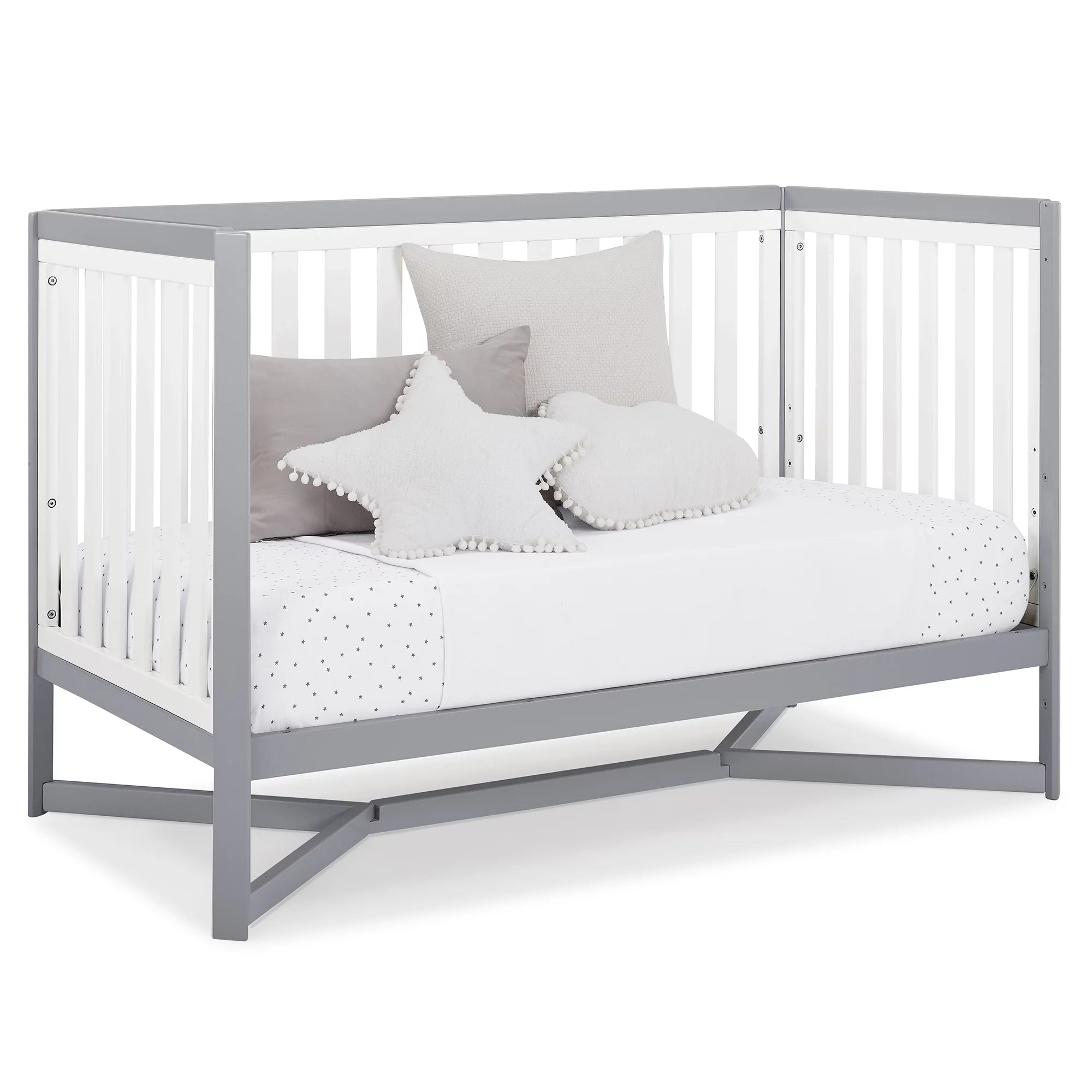 White/Gray 4-in-1 Convertible Crib G9851