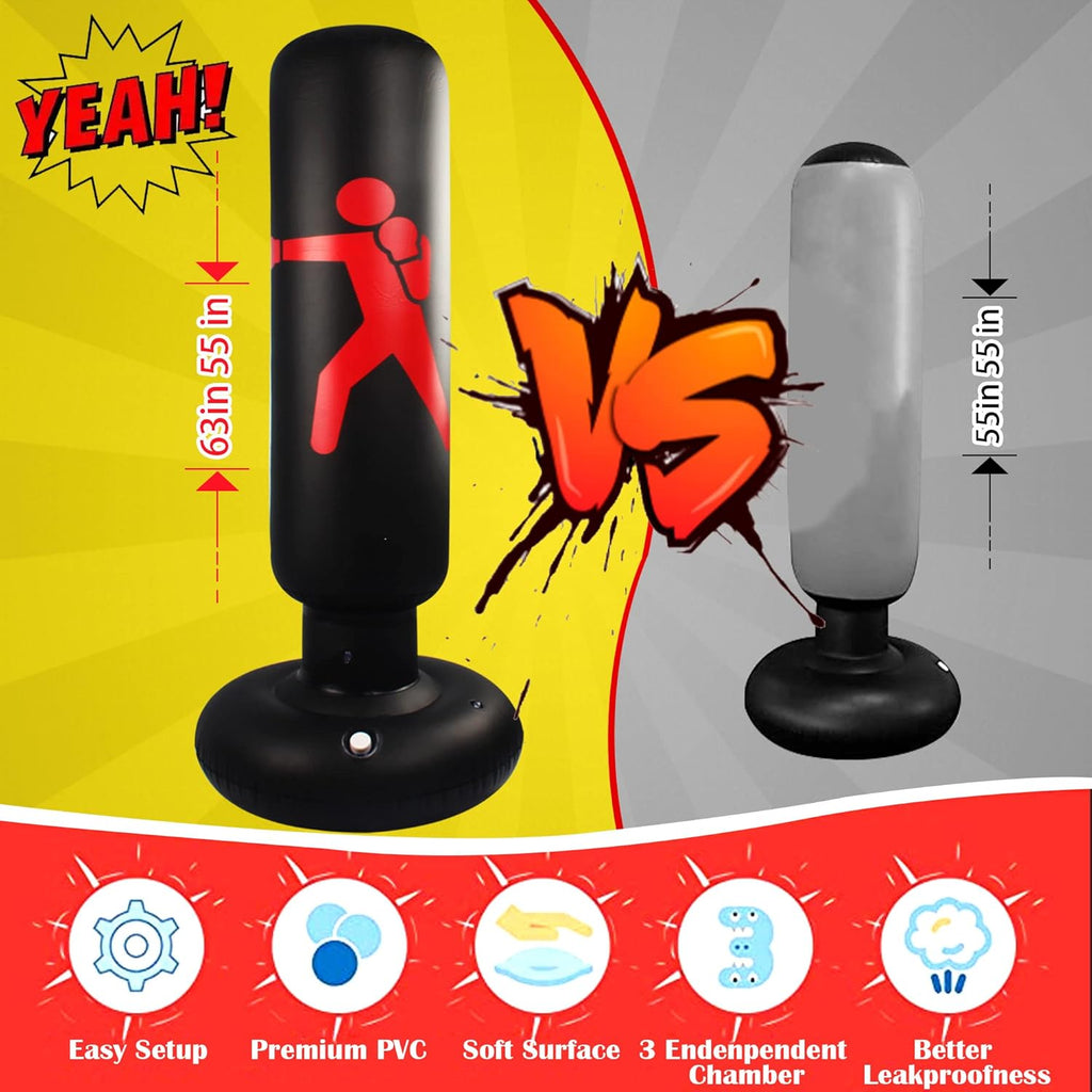 63" Freestanding Inflatable Punching Bag P544194