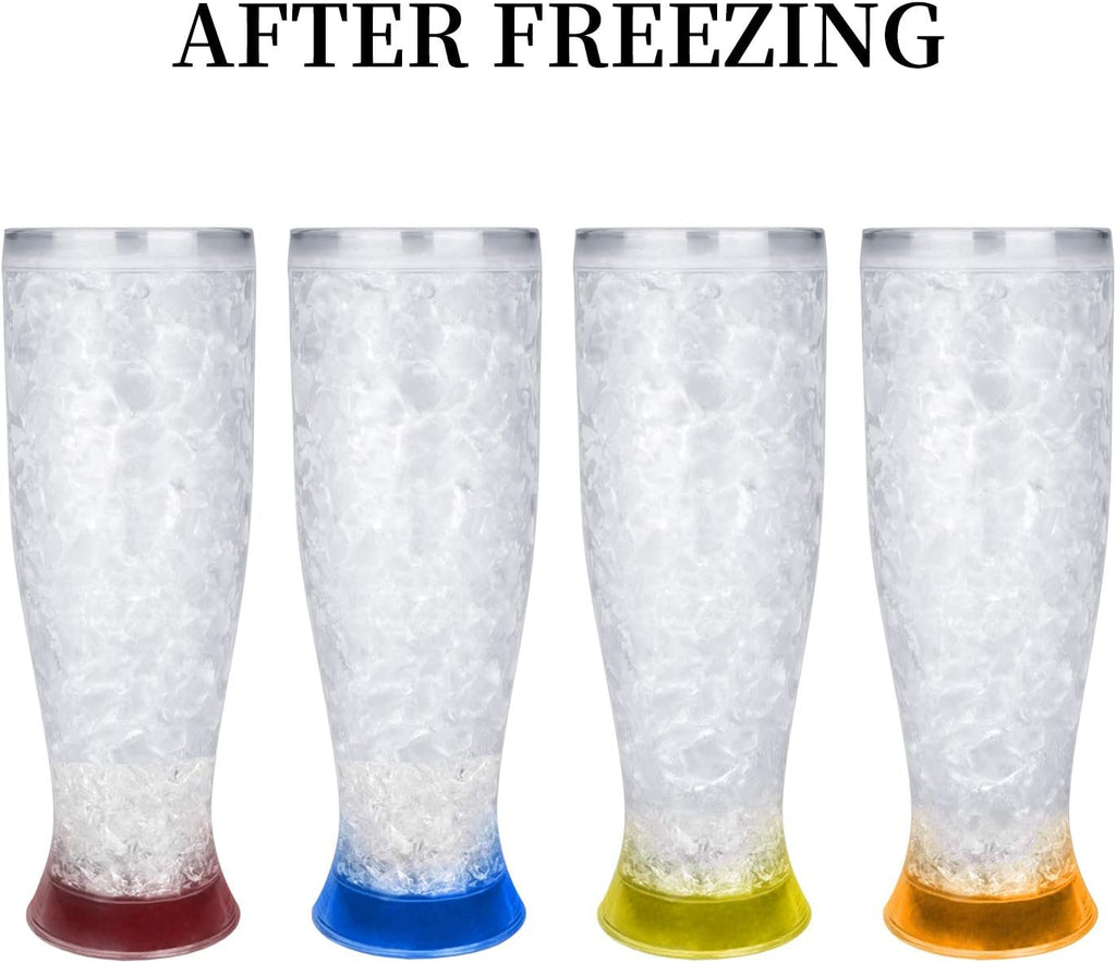 Clear 16oz Set of 4 Double Wall Beer Mugs X280253