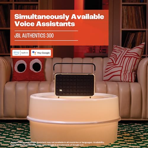 Retro Style Smart Home Speaker with Wi-Fi, Bluetooth and Voice Assistants (Black/Gold) V49666