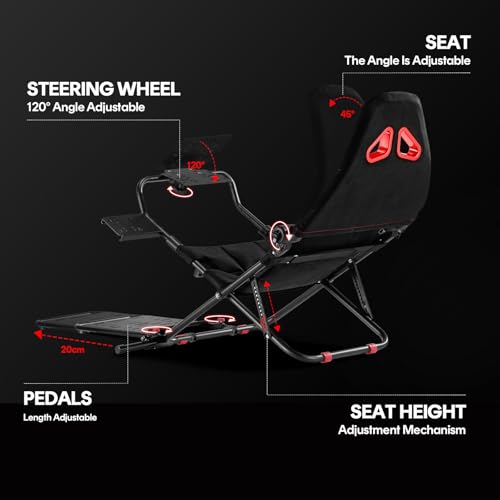 Foldable Racing Simulator Cockpit (Black) S28451