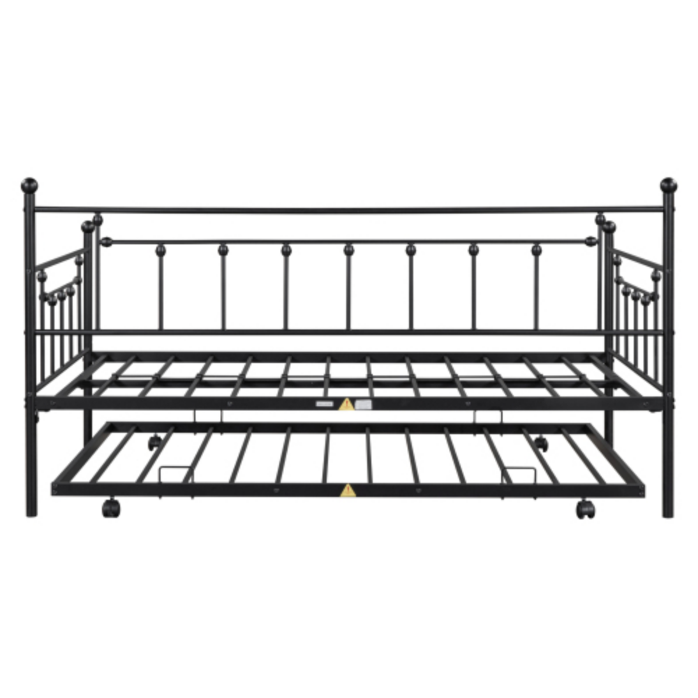 Black Metal Daybed with Trundle D110392