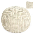 Navy Blue 100% Cotton Handmade Knitted Ottoman Pouf Cover A1058