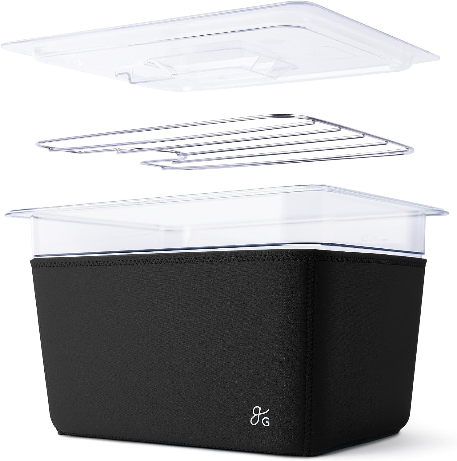 1100 Watt Sous Vide Cooker with Plastic Container, Lid, and Neoprene Sleeve M118329