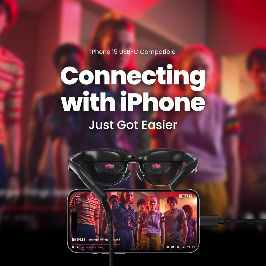 AR Glasses with 130" Wearable Display, 72g 120Hz 1080P V7617