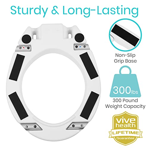 White Raised Toilet Seat with Handles P5727