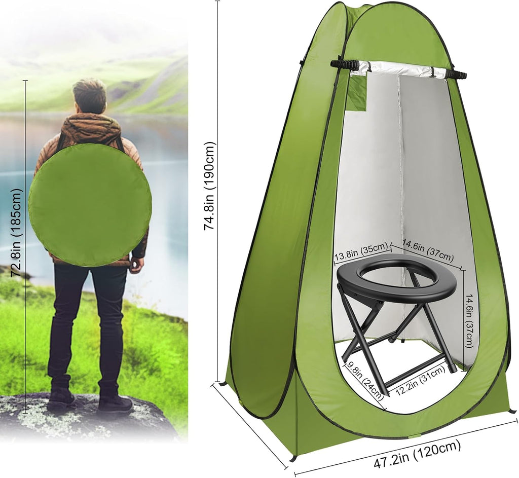 Portable Camping Toilet with Pop up Privacy Tent W869