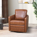 Faux Leather Swivel Accent Chair with Arms D762