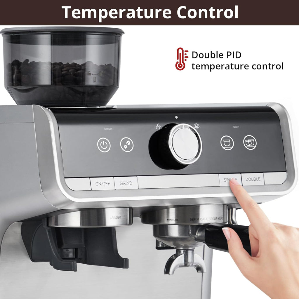 Stainless Steel Espresso Maker 20 Bar Pressure 2.8L Water Tank K9013