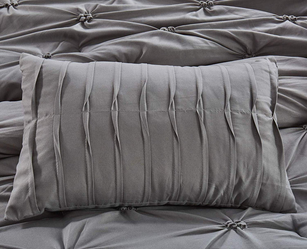 8 Piece Queen Grey Reversible Comforter Set B3957