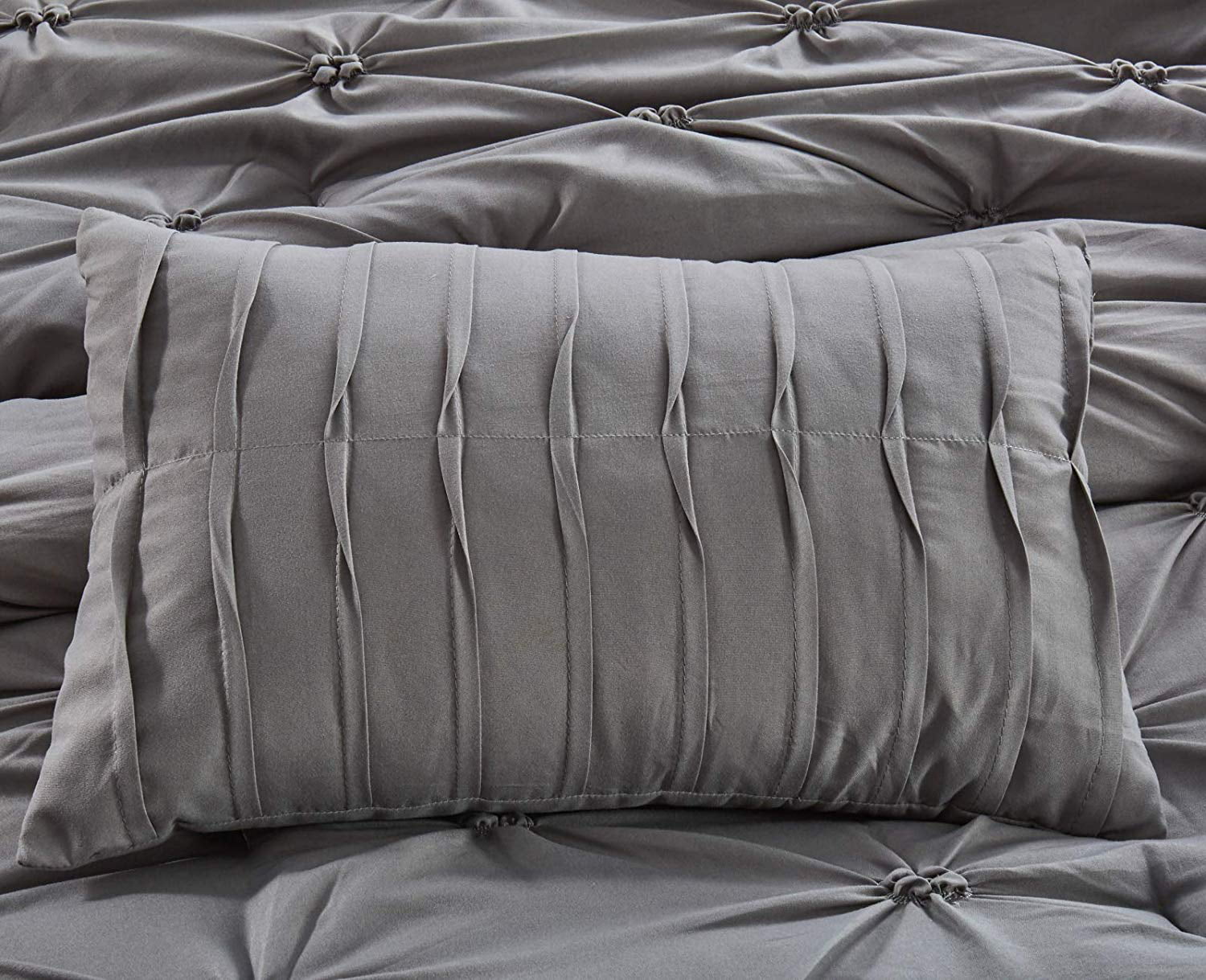8 Piece Queen Grey Reversible Comforter Set B3957