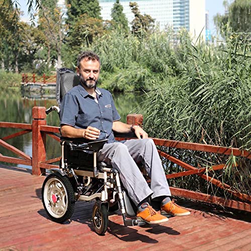 Grey Electric Wheelchair with Flip-Back Armrest & Swing-Away Leg Rests O892910