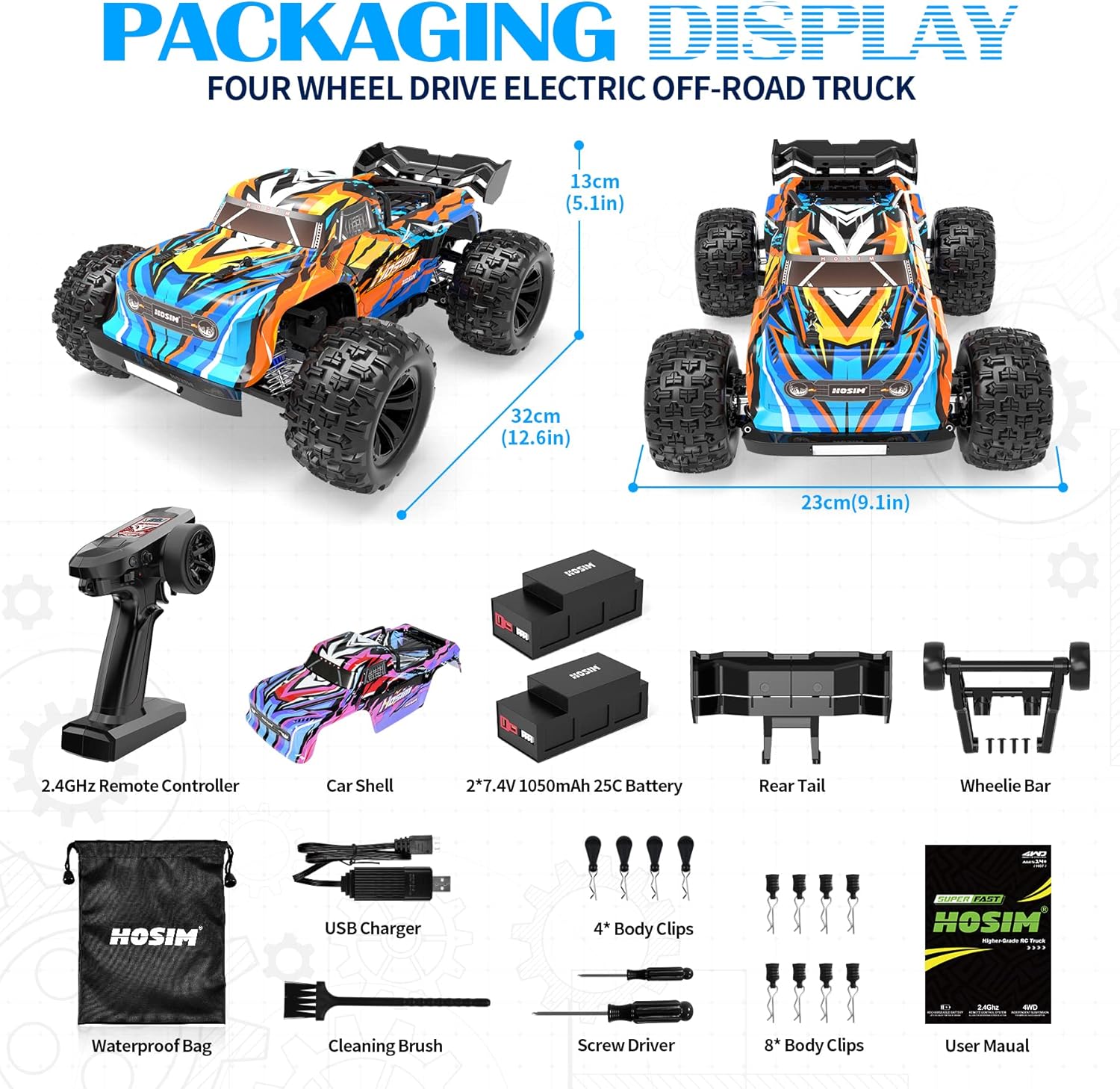 1:16 Brushless RC Car 52+KMH 4X4 Waterproof Off Road Buggy L4288
