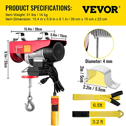 110V Electric Hoist With Wireless Remote Control W434730