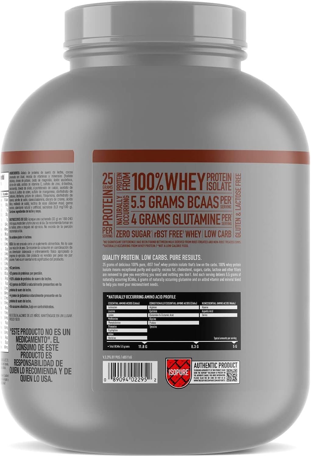 Dutch Chocolate 100% Whey Protein Isolate, 4.5 Pound E1769