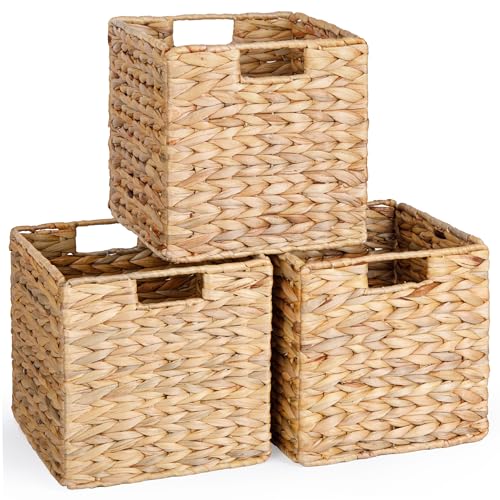 Water Hyacinth Wicker Storage Baskets Set of 3 Y495